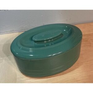 Hall China Co. for Westinghouse 7" Green "Hercules" Oval Refrigerator Dish w/Lid